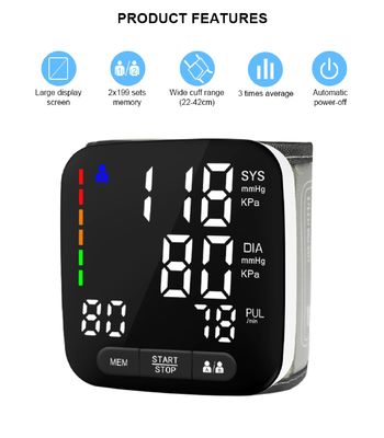 Sphygmomanometer portatif de santé de moniteur de tension artérielle de poignet de Digital précis