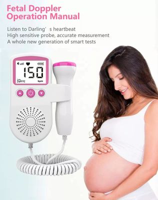 Portatif 	Moniteur foetal de Doppler de poche de bébé de moniteur de coeur de Doppler pour la grossesse