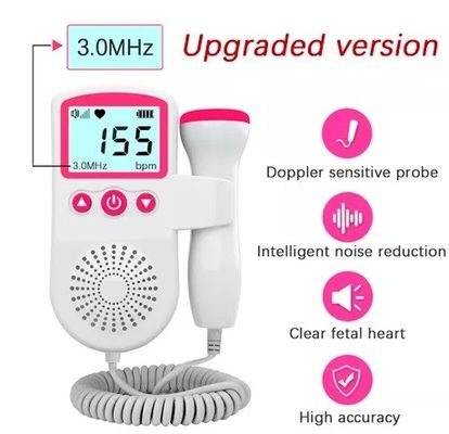 Portatif 	Moniteur foetal de Doppler de poche de bébé de moniteur de coeur de Doppler pour la grossesse