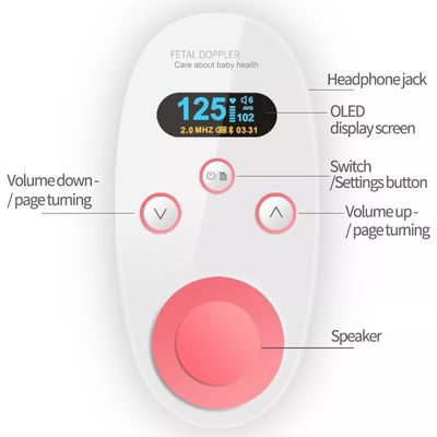 Le moniteur de coeur foetal à la maison maternel de Doppler mesure le bébé infantile Doppler foetal de battement de coeur
