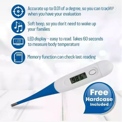 L'affichage à cristaux liquides montrent rapidement 2 secondes examinent l'OEM de plastique électrique de thermomètre de la température de Digital de bébé