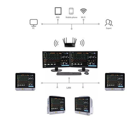 Moniteur cardiaque patient de Vital Signs Monitor Portable ICU de moniteur de paramètre multi
