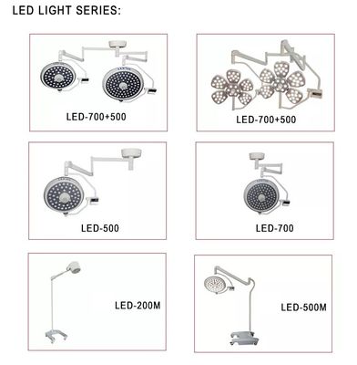 La forme légère chirurgicale de fleur de LED a mené la lampe de fonctionnement Shadowless de double dôme léger d'opération